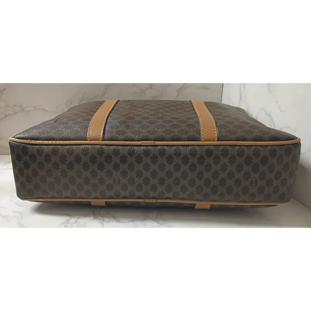 CELINE Vintage Macadam Pattern Triomphe Bag/Briefcase - EUC